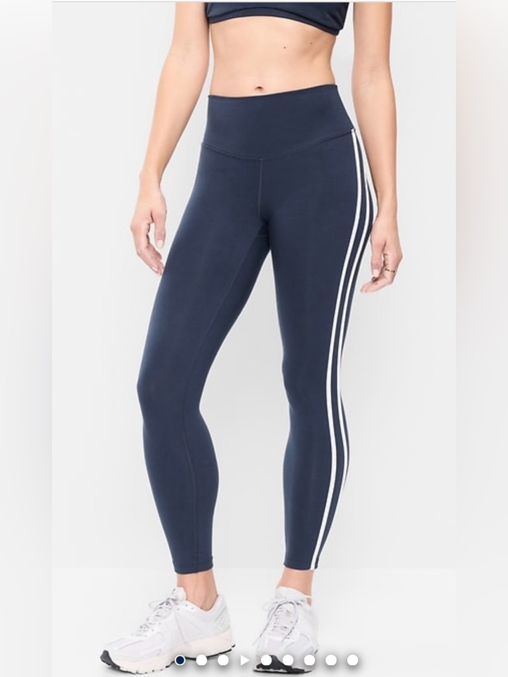 High Waisted PowerChill Side-Striped 7/8 Cotton Leggings
